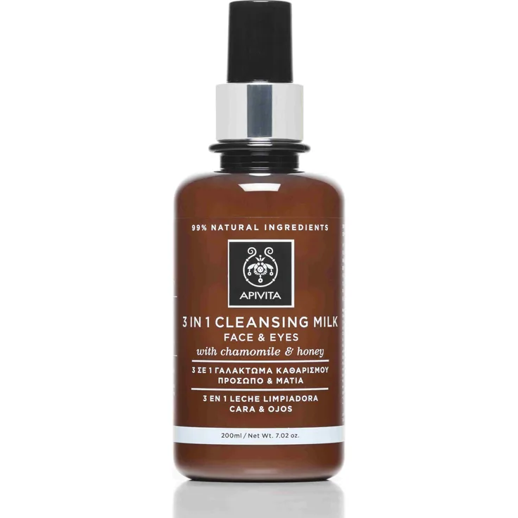 Apivita 3 in 1 Cleansing Milk with Chamomile & Honey 200 ml, für trockene Haut geeignet