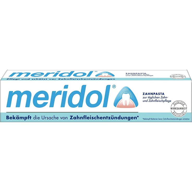 Meridol Zahncreme 75 ml, antibakterielle Zahnpflege, saubere & gesunde Zähne