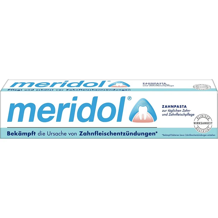 Meridol Zahncreme 75 ml, antibakterielle Zahnpflege, saubere & gesunde Zähne – Bild 1