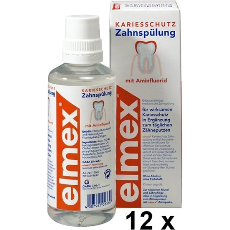 Elmex Kariesschutz Zahnspülung 12er-Pack 4800 ml Mundspülung mit Fluorid