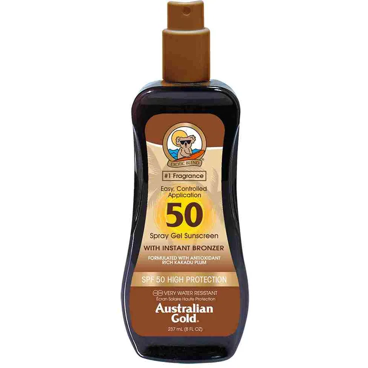 Australian Gold SPF Outdoor Spray Gel with Bronzer SPF50 237 ml