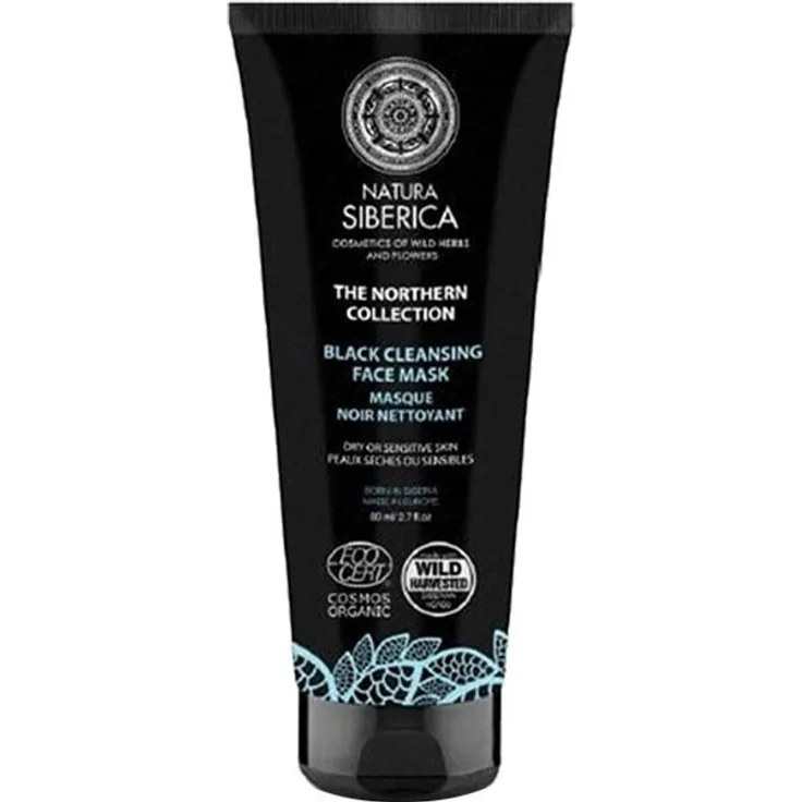 Natura Siberica Nordern Detox Schwarze Gesichtsmaske Mit Aktivkohle 80 ml mit pflegender Wirkung