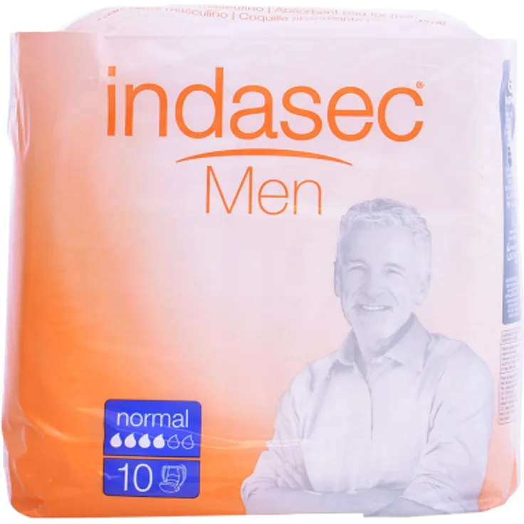 Indasec Men absorbente masculino normal 10 Stück Inkontinenzeinlagen