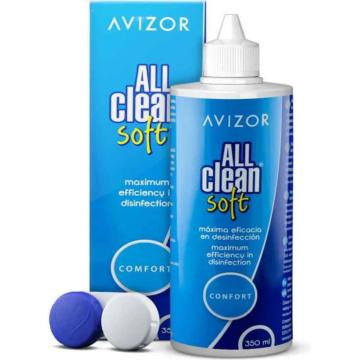 Avizor All Clean Soft 350 ml All-in-One-Lösung für weiche Kontaktlinsen, inkl. Aufbewahrungsbehälter