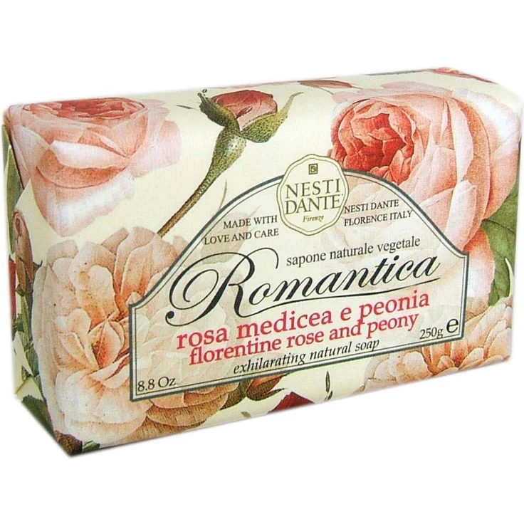 Nesti Dante Seife ROMANTICA Rose & Peony 250 g für Alle Hauttypen geeignet – Bild 1