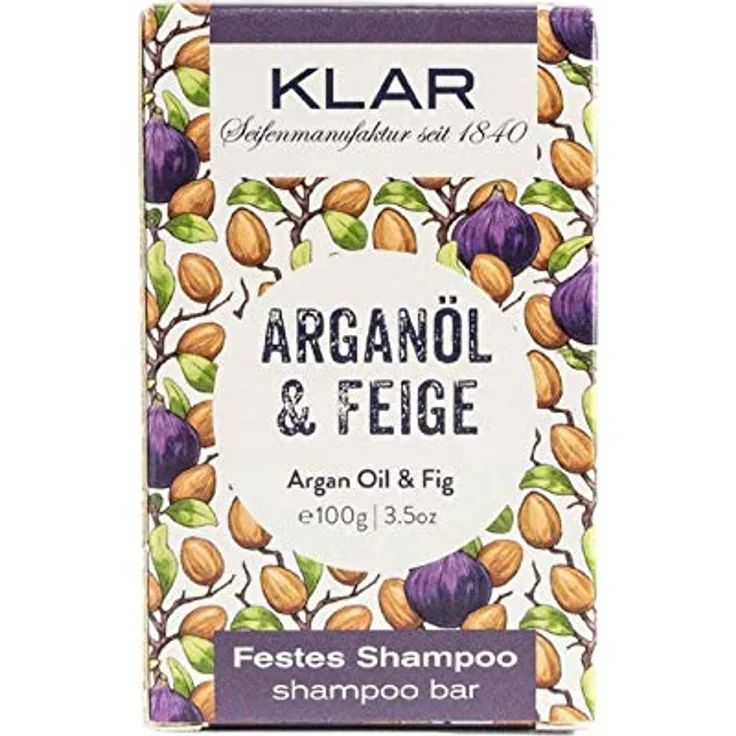 Klar Festes Shampoo Haarseife Arganöl/Feige 100 g
