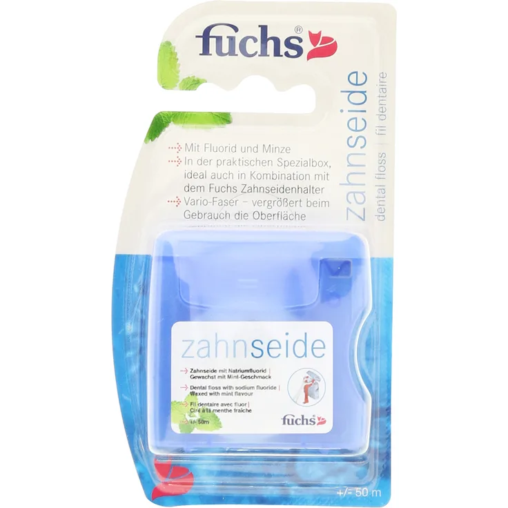 Fuchs Zahnseidenbox gewachst mit Mint+Fluorid 50 m