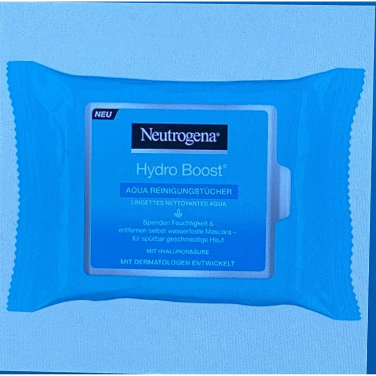 Neutrogena Hydro Boost Hydro Boost Aqua Gel Reinigungstücher Gesichtsreinigungstuch 25 Stück mit reinigender Wirkung