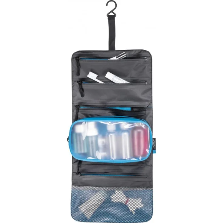 Cocoon Hanging Toiletry Kit Minimalist - Kulturtasche zum Aufklappen und Aufhängen - grey/blue