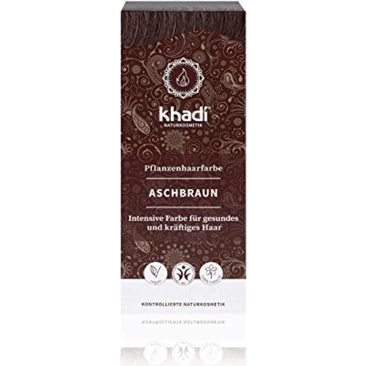 Khadi Pflanzenhaarfarbe Aschbraun 100 g – Bild 1