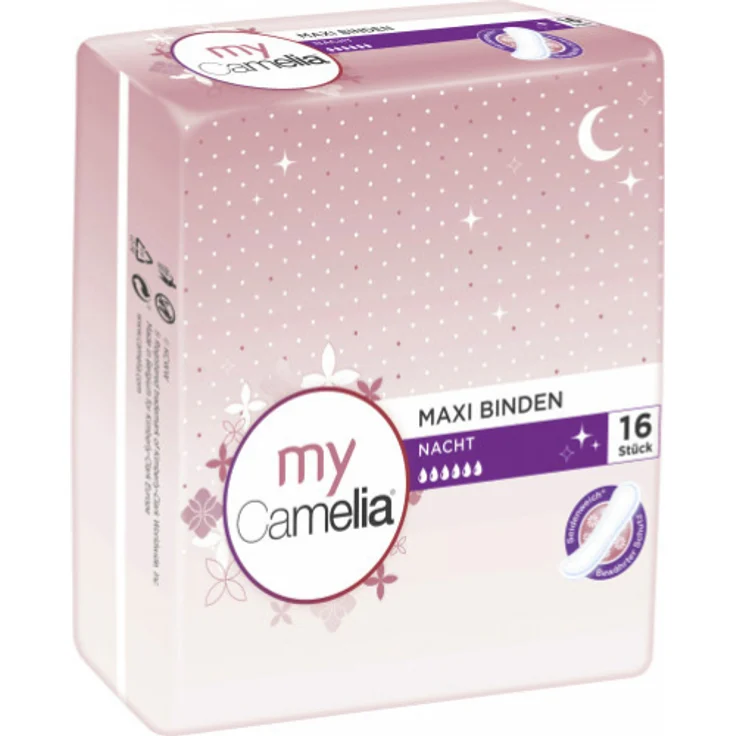 Camelia Maxi Binden Nacht Damenbinden 16 Stück - Preisvergleich – Bild 1