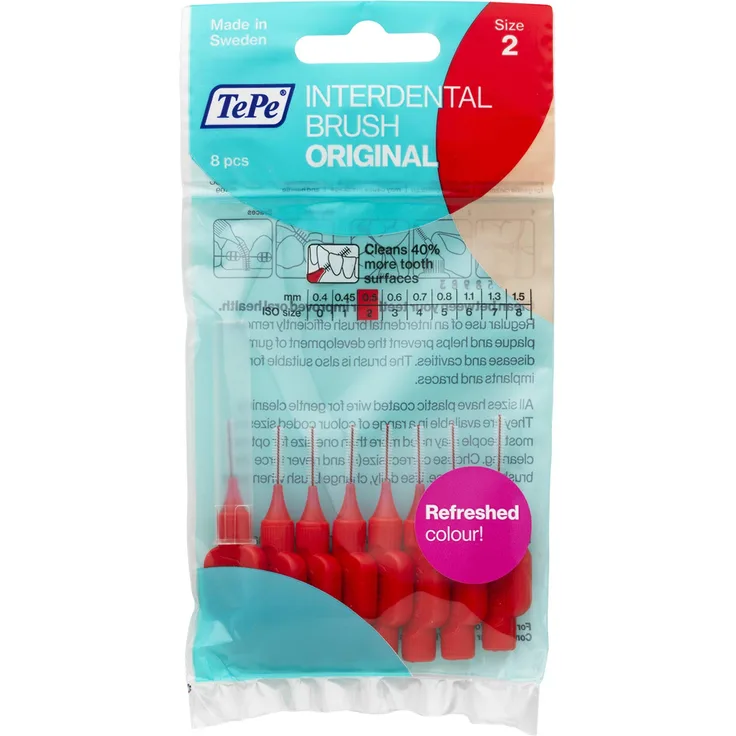 TePe Interdentalbürsten rot 0,5 mm Gr. 2 8 Bürsten Interdentalbürsten