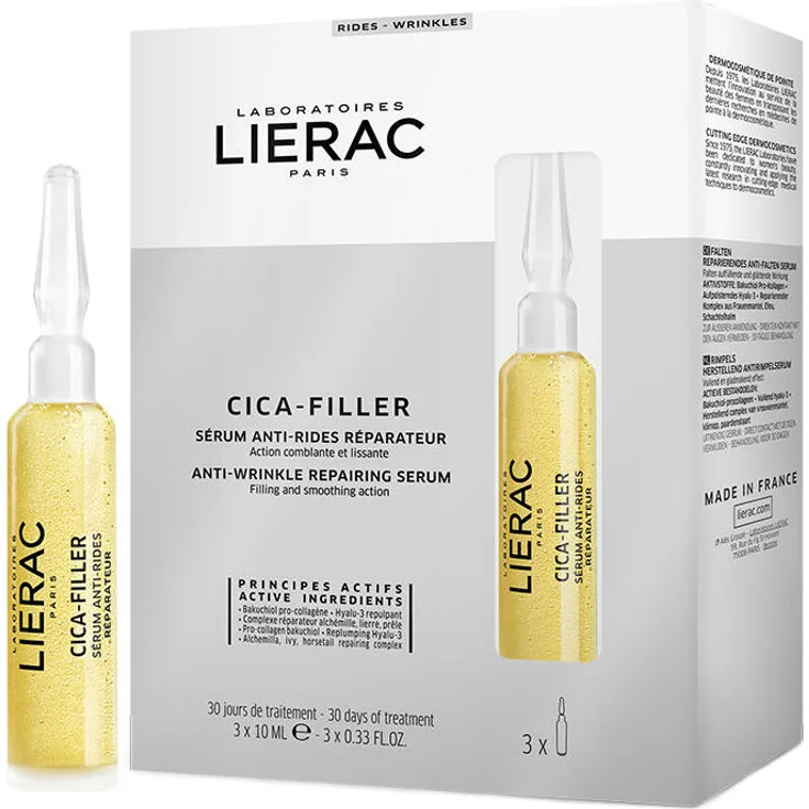 Lierac Cica-Filler Serum Anti-Rides 3 x 10 ml, für alle Hauttypen geeignet, Anti-Aging