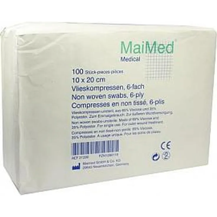 MaiMed Vlieskompressen 10x20 cm unsteril 6fach, 100 Stück