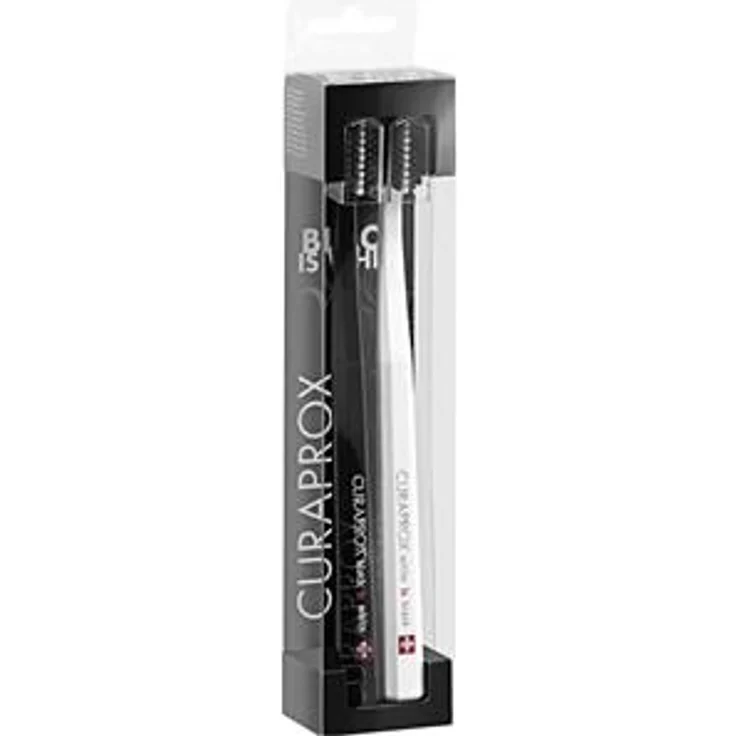 Curaprox Zahnpflege Zahnbürsten Black Is White Zahnbürsten Duopack Black/White – Bild 1