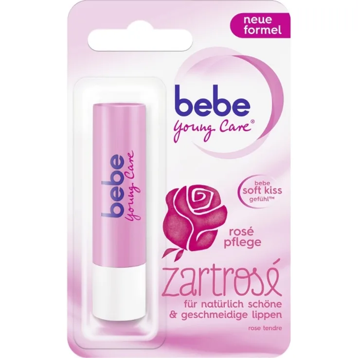 bebe Lippenpflege Sanftgeküsst Zartros Lippenbalm 4.9 g mit pflegender Wirkung