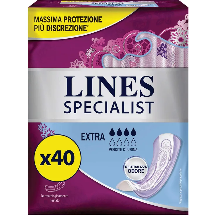 Lines Specialist Produkte Einlagen für Inkontinenz 4 Packungen mit je 10 Stück