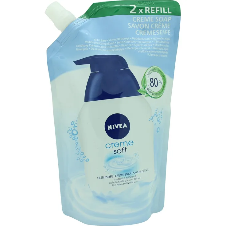 Nivea Creme Soft Flüssige Cremeseife Nachfüllbeutel 500 ml für Alle Hauttypen geeignet