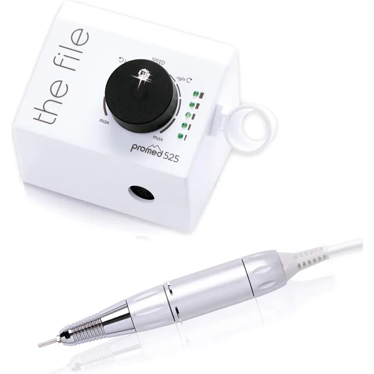 Promed the file 525 elektrische Nagelfeile, Nagelfräser für Nail art und Nageldesign, Gel Acryl Naturnägel, Maniküre Pediküre Hornhautentfernung 25000 U/min