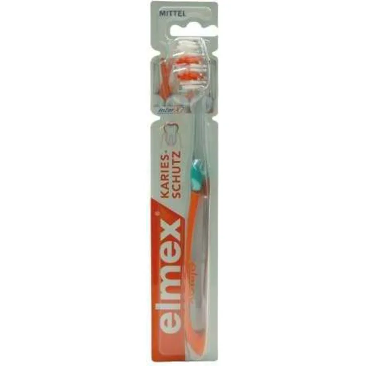 Elmex Protection Cavities Toothbrush InterX Medium, mit Kreuzweise, mit Interdentalborsten