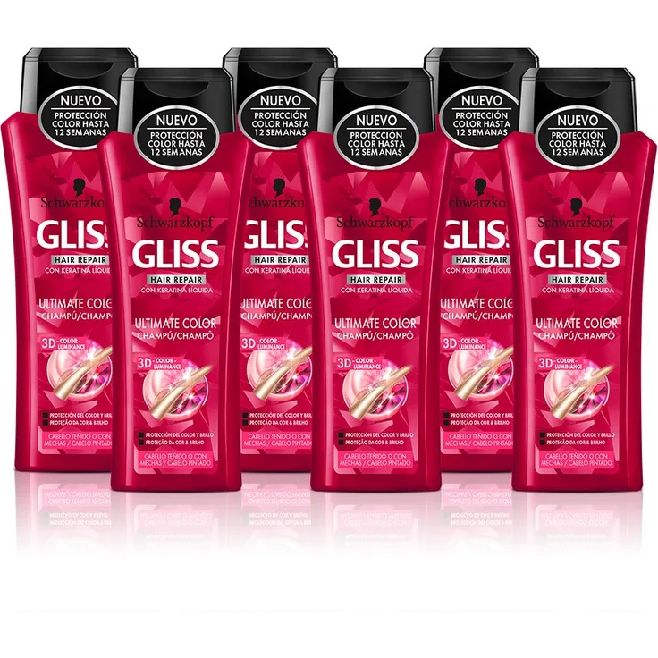 Schwarzkopf Gliss Ultimate Color Shampoo 6 x 250 ml gesamt 1500 ml