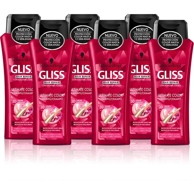 Schwarzkopf Gliss Ultimate Color Shampoo 6 x 250 ml gesamt 1500 ml