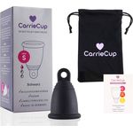 CarrieCup Menstruationstasse S schwarz BPA-frei, latexfrei, medizinkonformes TPE, geeignet für leichte Periode 1 Stück