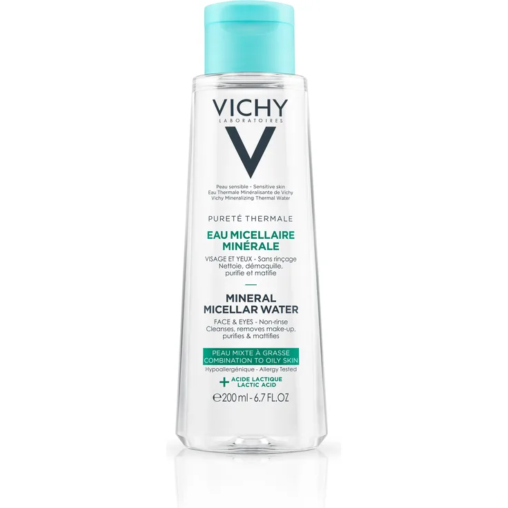 Vichy Purete Thermale Mineral Micellar Water Lotion Gemischte bis Fettige Haut 200 ml, Textur: Flüssig 