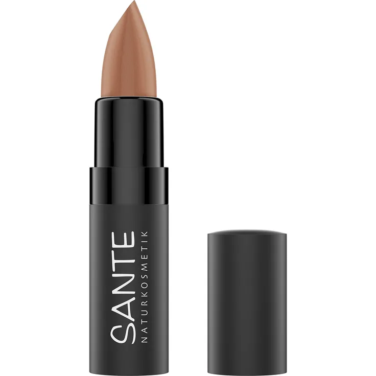 Sante Naturkosmetik Matte Lipstick 01 Truly Nude, Lippenstift, Matt-Effekt, Mit Bio-Kakaobutter, Intensive Farbpigmentierung, 4,5 g