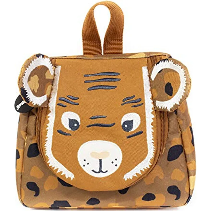 faltbarer Toilettenbeutel Tiger Junior 27 cm Polyester braun
