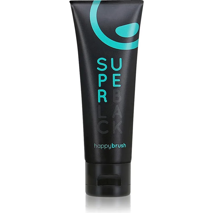 Happybrush Superblack Zahnpasta 75 ml, mit Aktivkohle-Formel, entfernt schonend Verfärbungen
