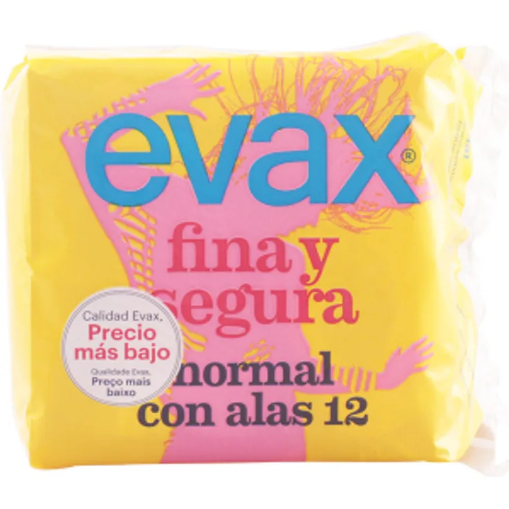 Evax fina & segura compresas mit Flügel normal 12 Stück Damenbinden