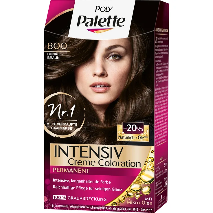 Poly Palette Intensiv Creme Coloration 800 Dunkelbraun Stufe 3 3 x 115 ml