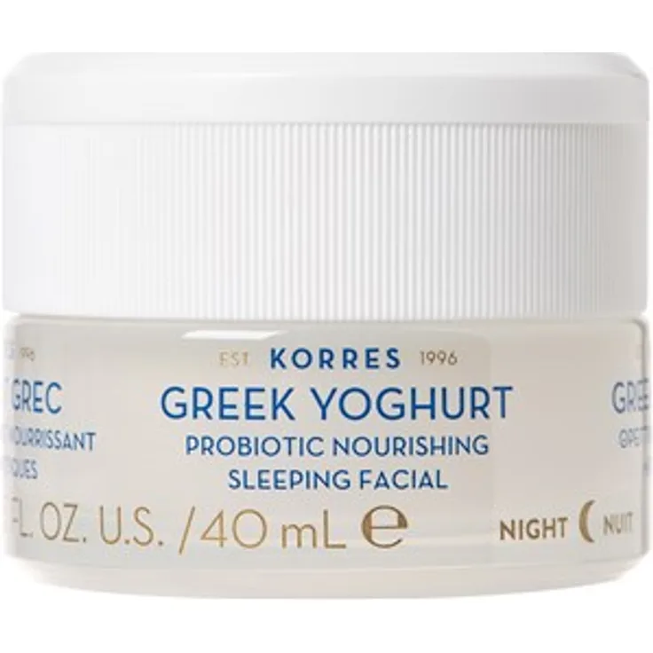 Korres Gesichtspflege Hydration greek Yoghurt Probiotic Nourishing Sleeping Facial Cream 40 ml, feuchtigkeitsspendende Wirkung