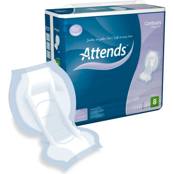 Attends Contours Regular 8 Inkontinenzvorlagen weiss 28 Stück