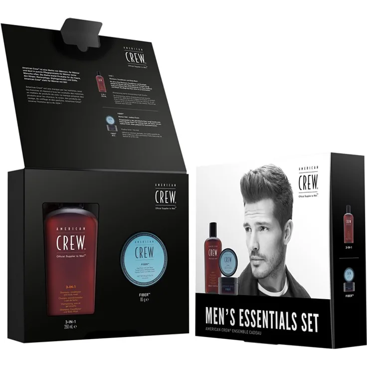 American Crew Men Essential Set + Daily Moisturizing Shampoo 250 ml + Fiber 85 g