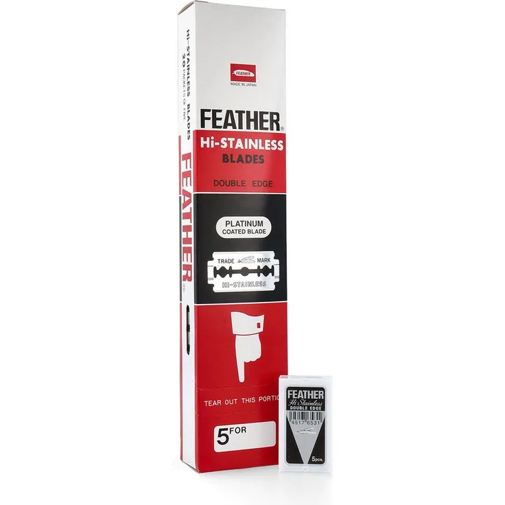 Feather Feather Hi-Stainless Double Edge Rasierklingen Packungsinhalt 100 Stück