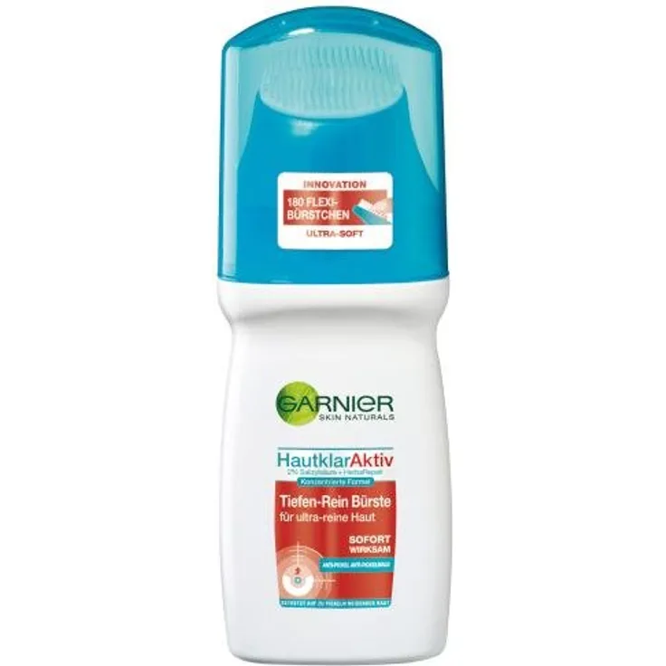 Garnier Hautklar Aktiv Tiefen-Rein Bürste gesichtsreinigungsbürste mit Salicylsäure wirkt gegen Pickel 150 ml, für Damen und Herren