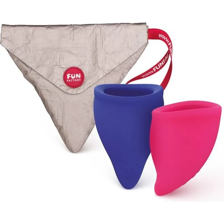 Fun Factory Menstruationstassen Explore Kit Größe A&B Pink und Ultramarine, 2 Stück