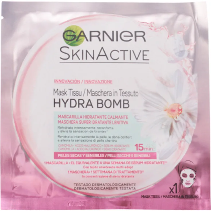 Garnier SKINACTIVE HYDRABOMB mask facial hidratante calmante 1 Stück mit feuchtigkeitsspendender Wirkung für trockene Haut