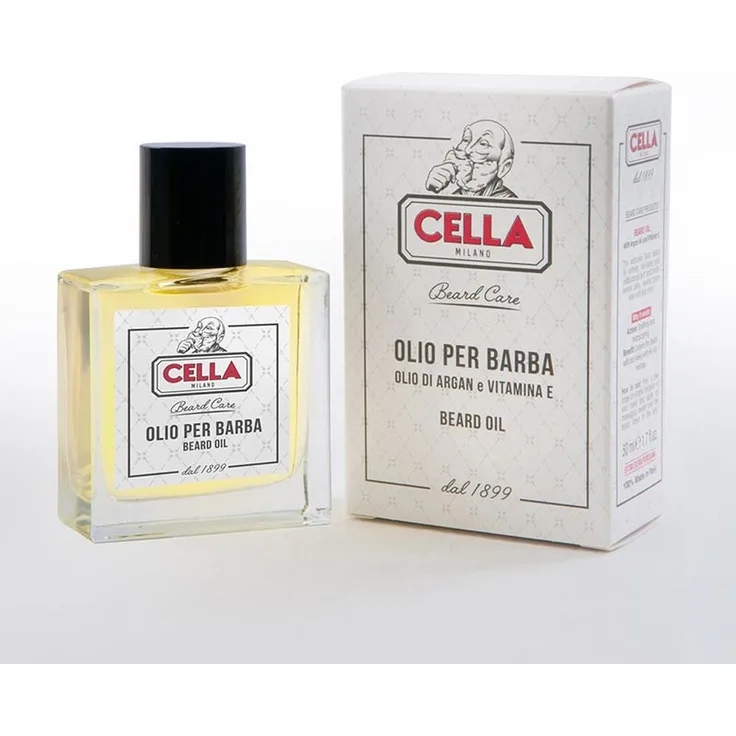Cella Cella Bartöl mit Arganöl und Vitamin E - Olio per Barba 50 ml für einen gepflegten Bart
