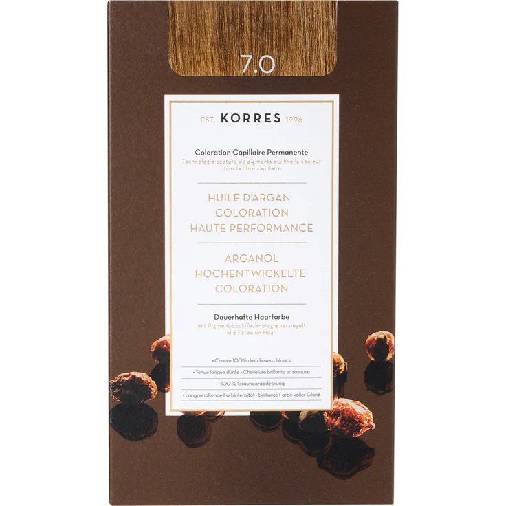 Korres Argan Oil Hair Colorant 7.0 Mittelblond 145 ml – Bild 1
