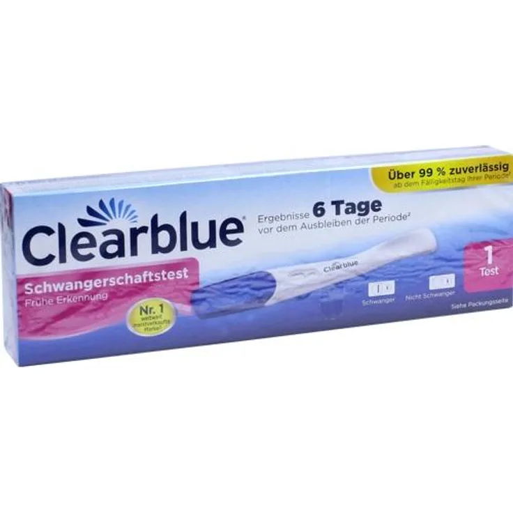 Clearblue Schwangerschaftstest frühe Erkennung 1 Stück, schnell, unkompliziert und zuverlässig