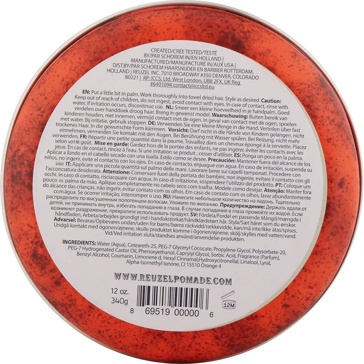 Reuzel Finest Pomade Red Water Soluble High Sheen 340 g – Bild 2