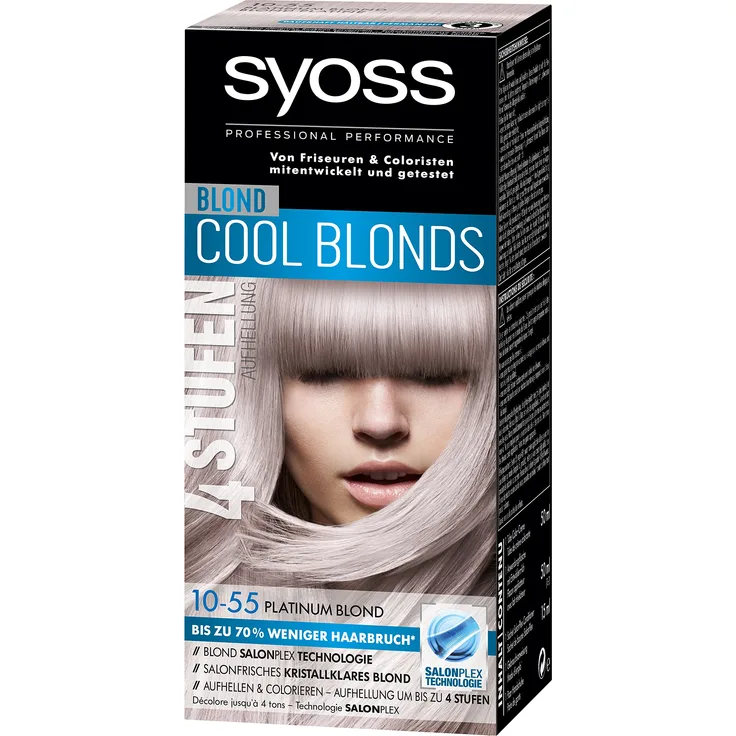 Syoss Blond Cool Blonds Haarfarbe Haarfarbe 10-55 Platinum Blond Stufe 3 3 x 115 ml
