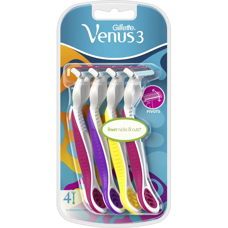 Gillette Venus3 Damen bunte Einwegrasierer 4er-Pack