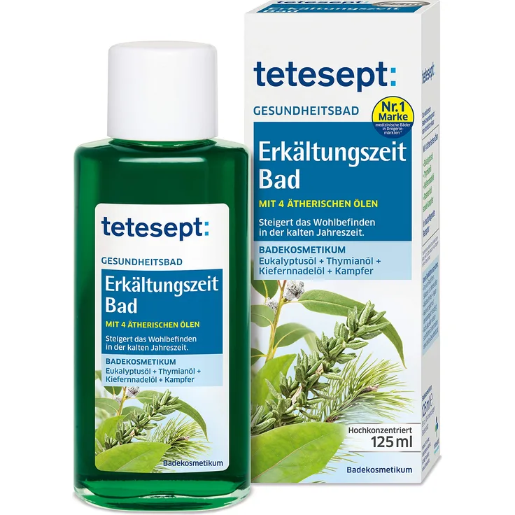 tetesept Erkältungszeit Bad, wohltuendes Badekosmetikum für die kalte Jahreszeit 125 ml