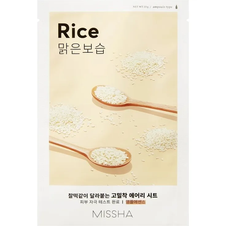 Missha Airy Fit Sheet Mask Reis Rice Gesichtsmaske1 Stück, für Damen und Herren