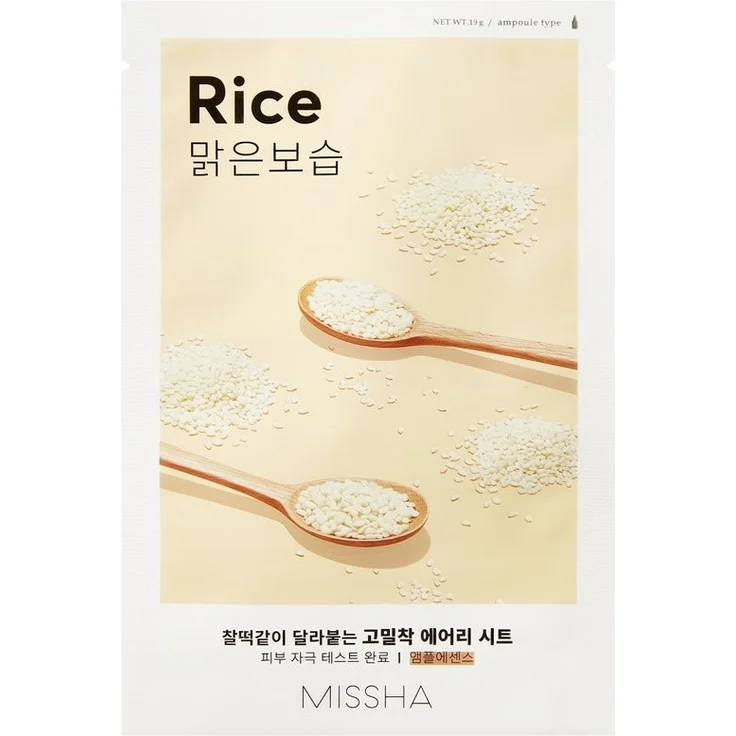 Missha Airy Fit Sheet Mask Reis Rice Gesichtsmaske1 Stück, für Damen und Herren – Bild 1