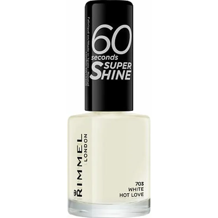 Rimmel London 60 Seconds Super Shine Schnell trocknender Nagellack 8 ml Farbton 703 White Hot Love